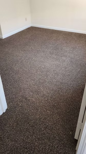 Dark brown bedroom carpet clean and even in color after carpet cleaning